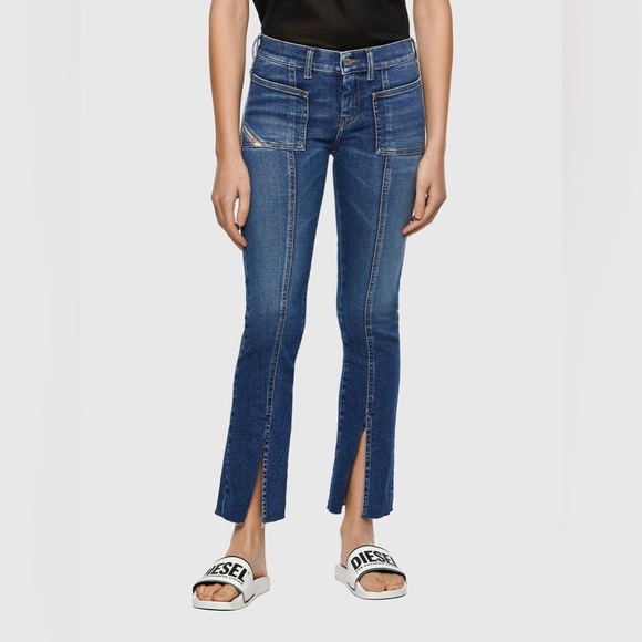 Diesel Women's Ankle Straight Leg Blue Jeans mid rise - Picture 1 of 14